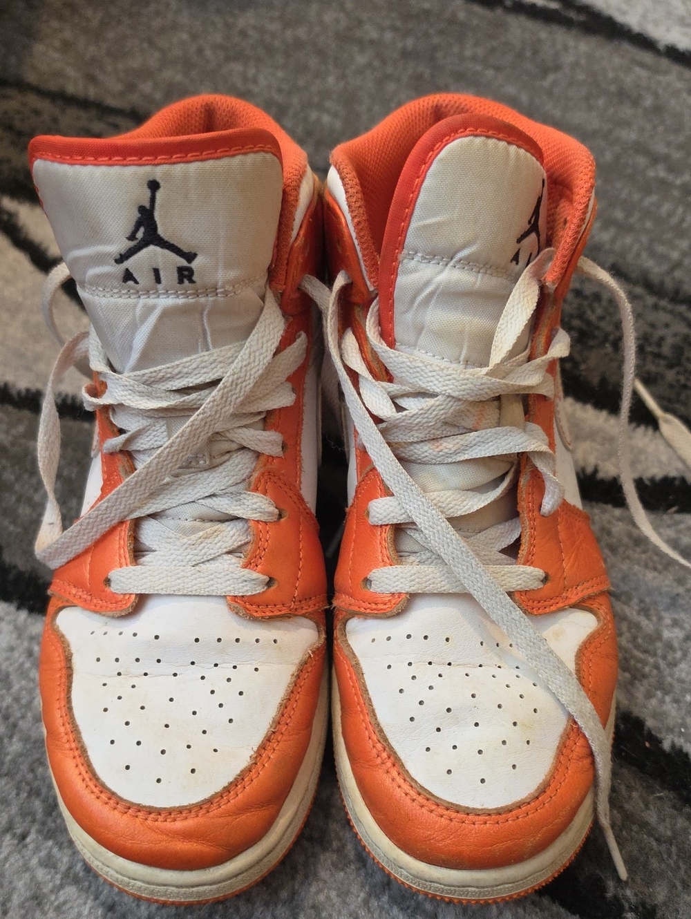 Nike Kids Orange and White High-Top Sneakers